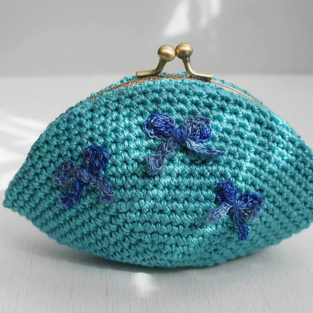Ba-ba handmade Crochet pouch No.C1185 - 化妆包/杂物包 - 其他材质 绿色