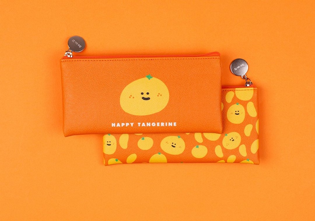 Pencil Case_Happy Tangerine 1 - 铅笔盒/笔袋 - 其他材质 