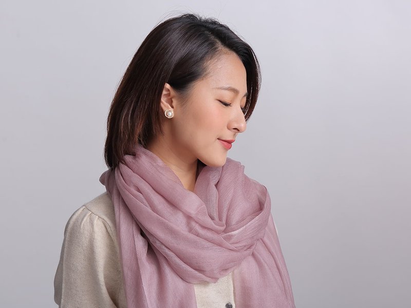 Pashmina高山羊绒披肩围巾_旅行出国礼物生日礼物_优雅好收纳灰藕 - 围巾/披肩 - 羊毛 