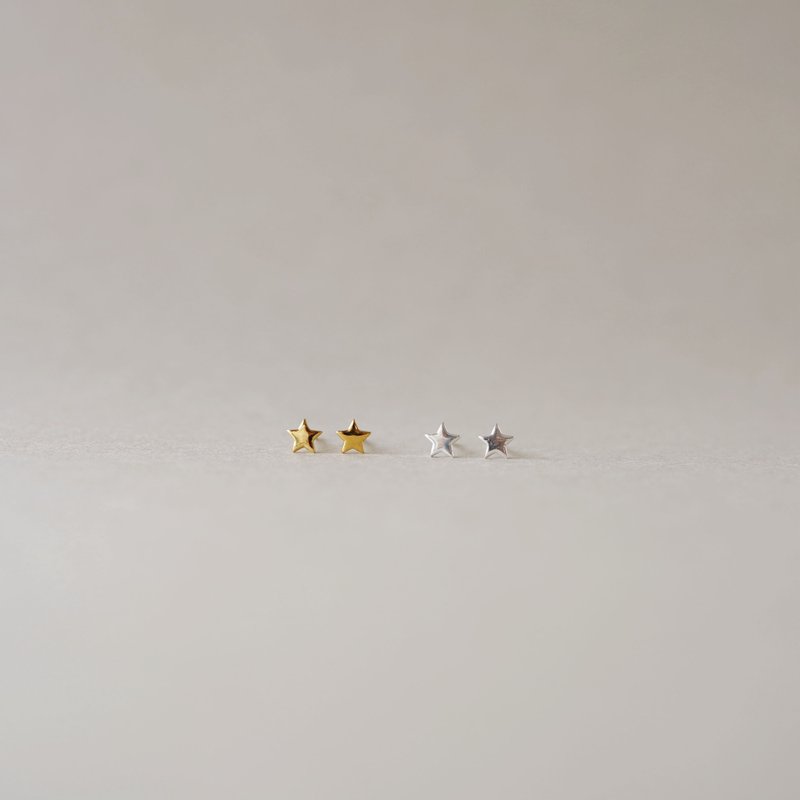 SV925星星耳针 - 耳环/耳夹 - 其他金属 多色