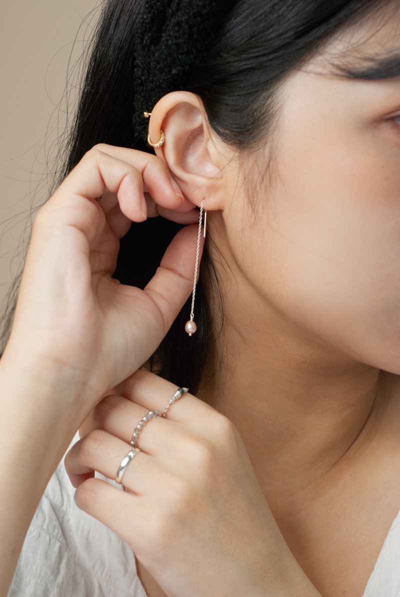 Same.Same Jewelry 925纯银拉线耳环 - 耳环/耳夹 - 纯银 