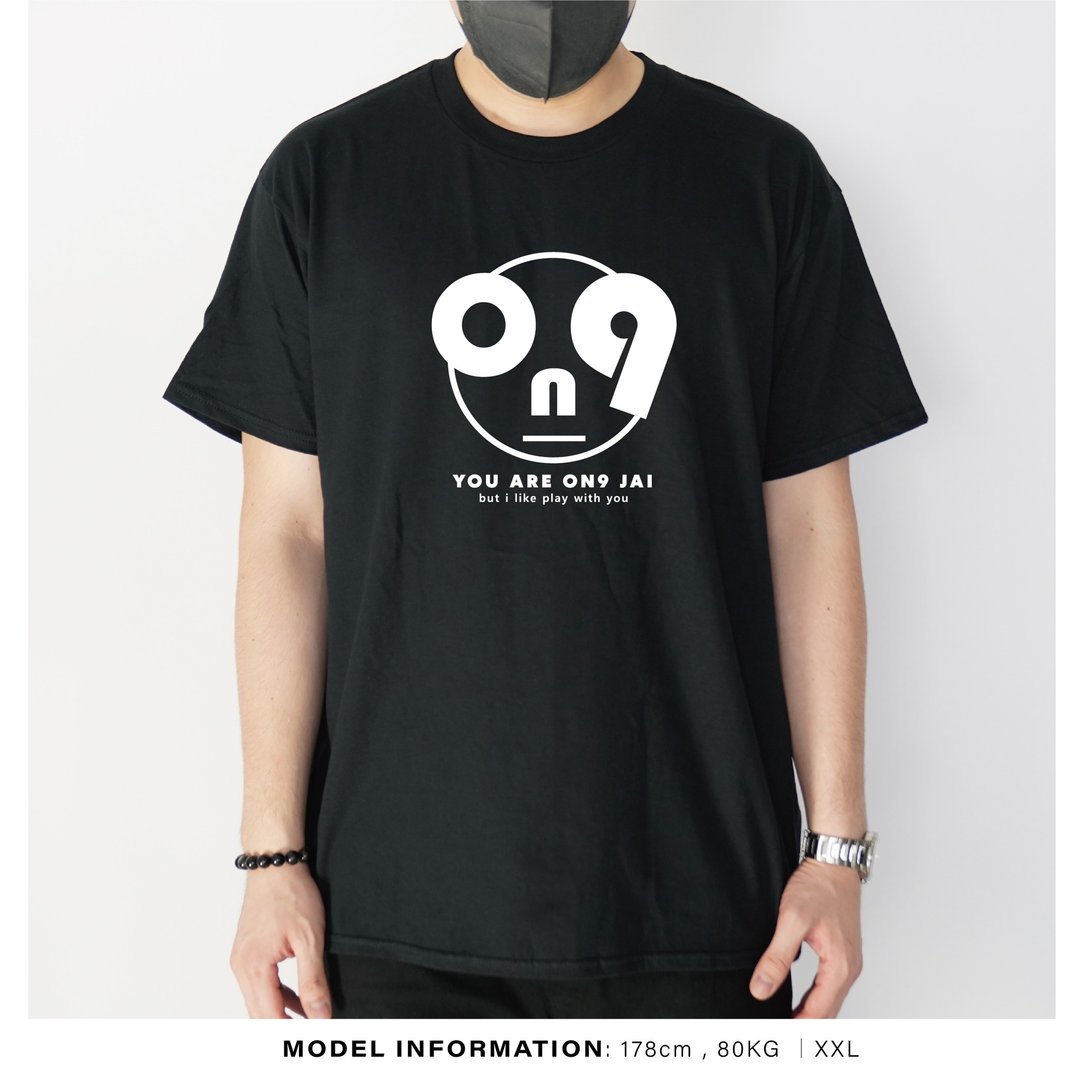 ON9的朋友 -自家设计印刷T-Shirt - 男装上衣/T 恤 - 棉 黑色