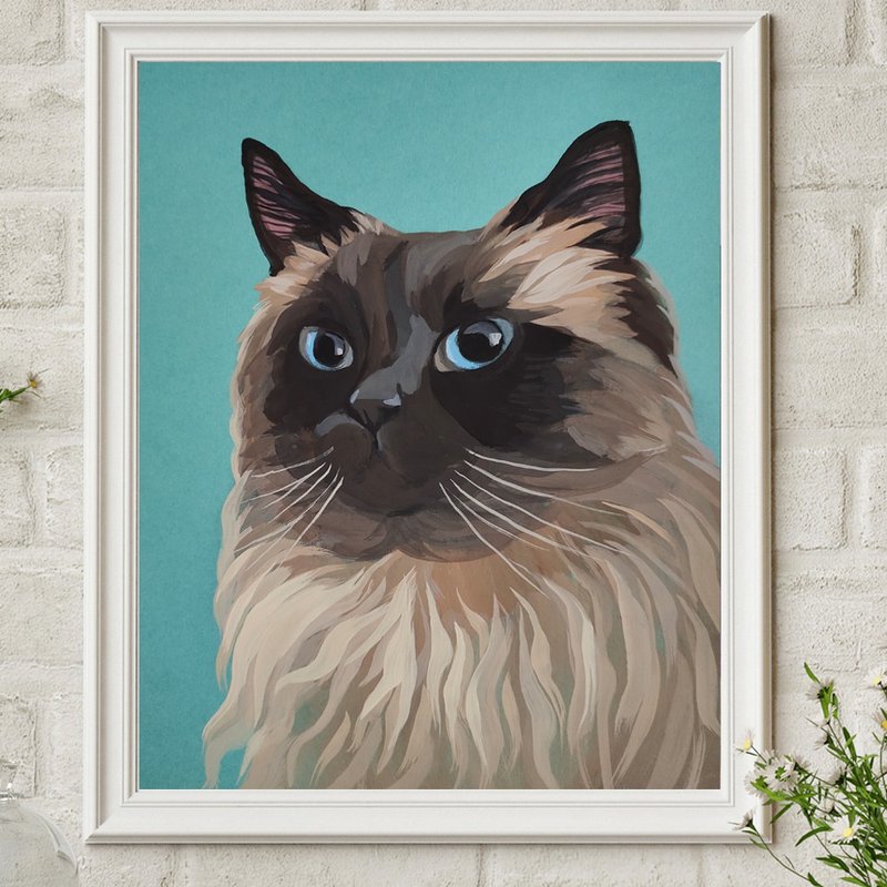 定制猫肖像原画定制手绘宠物肖像 - 订制画像 - 纸 