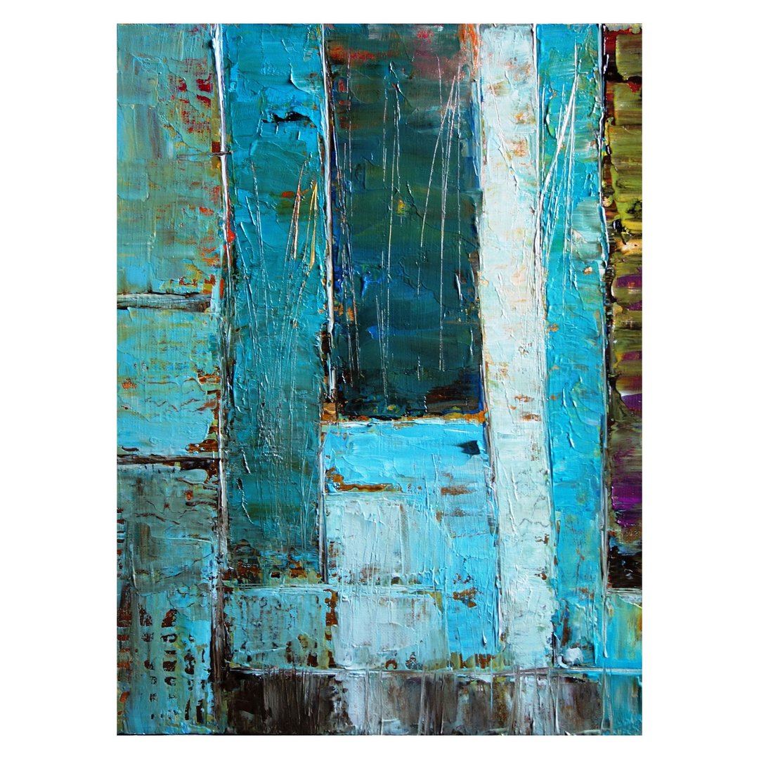 Abstract Skyline Painting Oil Landscape Original Art Artwork Impasto Canvas Art - 海报/装饰画/版画 - 其他材质 多色