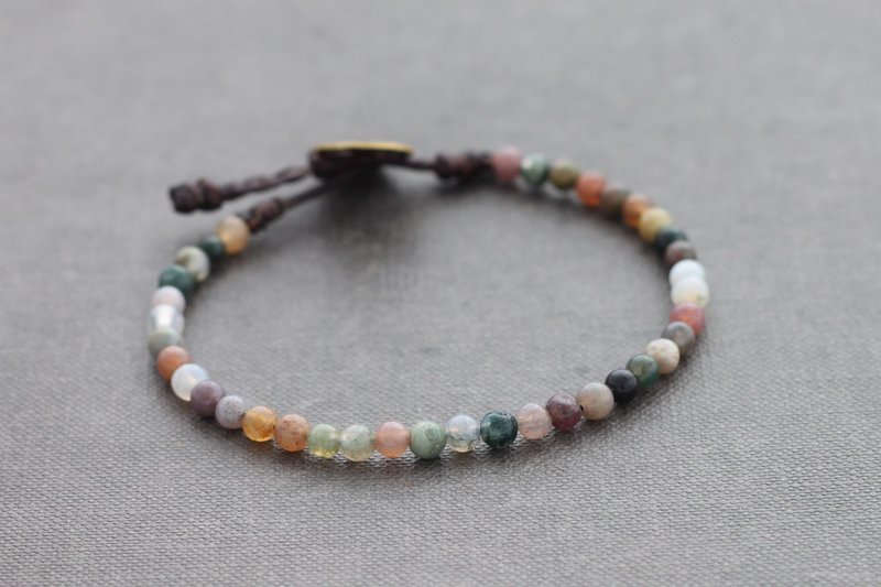 基本花式碧玉石手链中性最小 - 手链/手环 - 石头 卡其色