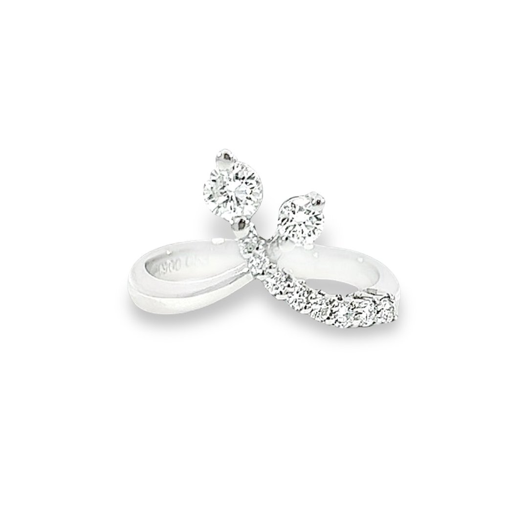 顶级铂金 天然钻石造型戒指 Platinum Diamond Ring - 戒指 - 贵金属 