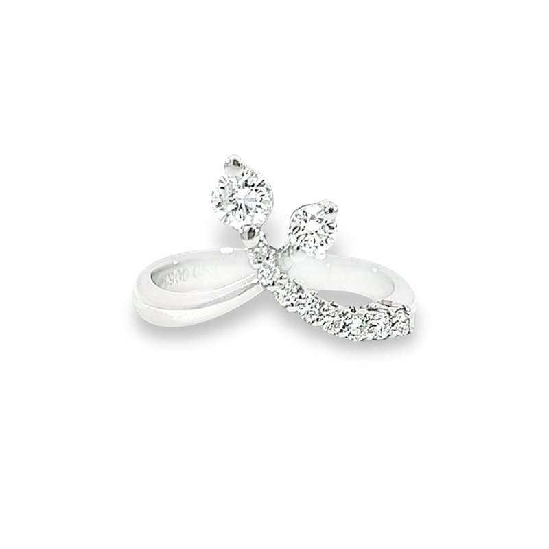 顶级铂金 天然钻石造型戒指 Platinum Diamond Ring - 戒指 - 贵金属 