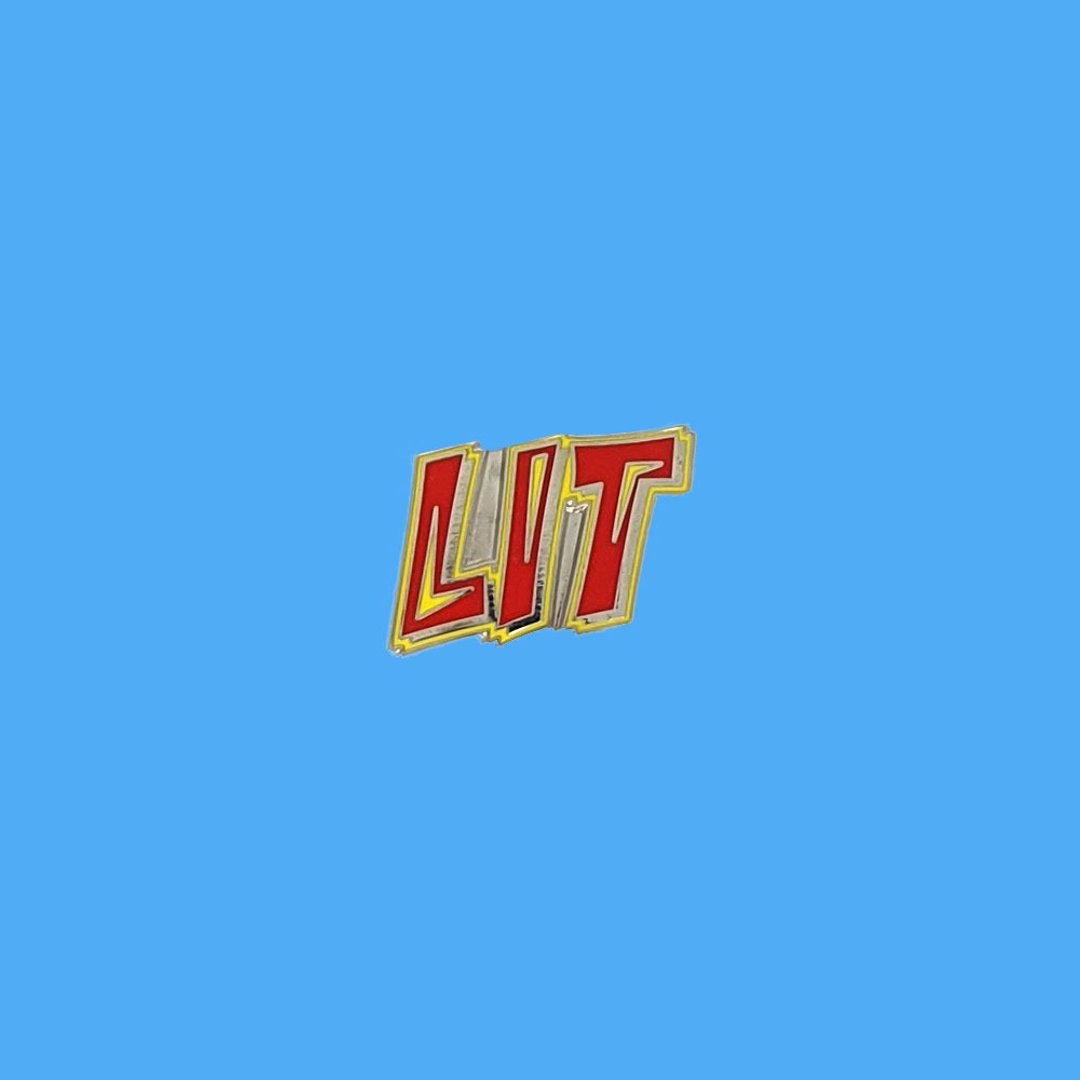 LIT 回纹针徽章胸针 - 胸针 - 其他金属 红色