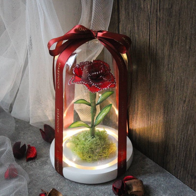 【母亲节限定】手作课程 | 日本树脂康乃馨水晶花夜灯 - 蜡烛/香氛 - 精油 