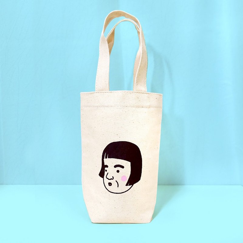 猫毛 原创手工绢印帆布饮料提袋 / 妹妹 - 手提包/手提袋 - 棉．麻 多色