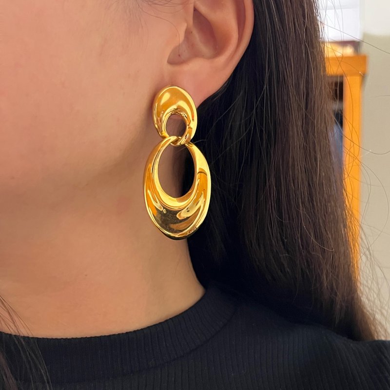 •Duchess• MONET金属吊环摆荡耳环 - 耳环/耳夹 - 其他金属 金色