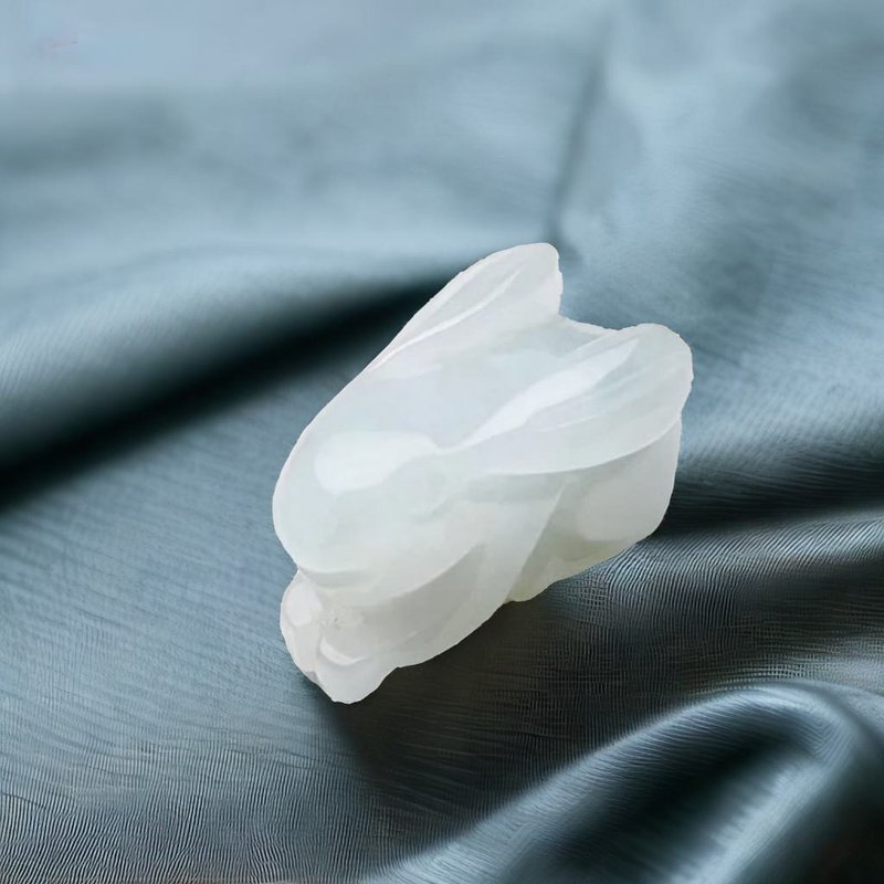 【钱兔似锦】冰糯飘绿翡翠兔子吊饰 | 天然缅甸玉翡翠A货 | 送礼 - 吊饰 - 玉石 绿色