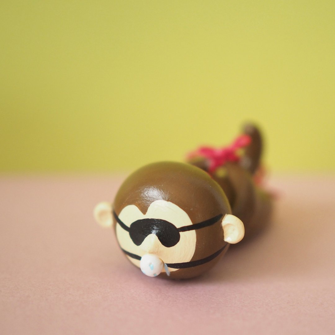 被堵嘴的猴子 - 玩偶/公仔 - 粘土 咖啡色