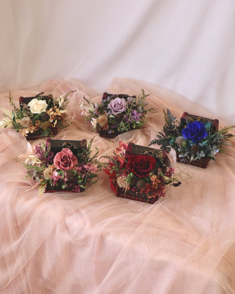 永生干燥花古典小宝盒 情人节礼物 复古 质感 独家设计 可定制 - 干燥花/捧花 - 植物．花 