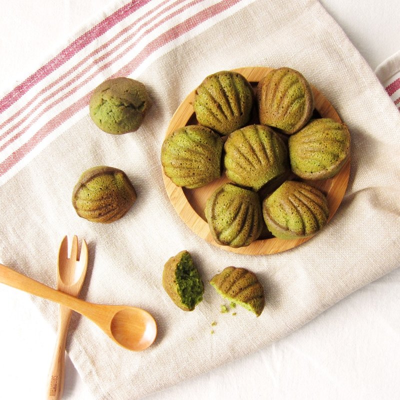 小圆贝 - 抹茶玛德莲  -  6 包 (盒) - 蛋糕/甜点 - 新鲜食材 绿色