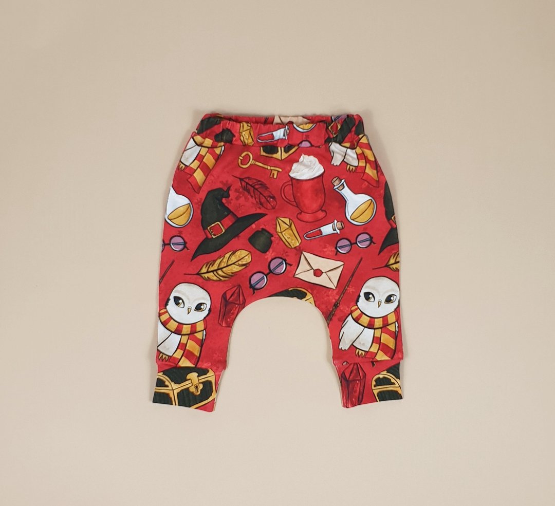 Magic Wizard Red baby pants, baby pants, baby girl pantst, baby leggings - 童装裤 - 棉 多色