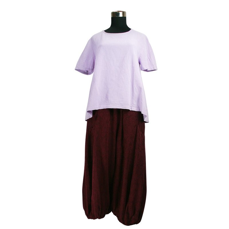 【声声慢】简单清爽感 前短后长飘逸上衣 - 女装 T 恤 - 棉．麻 