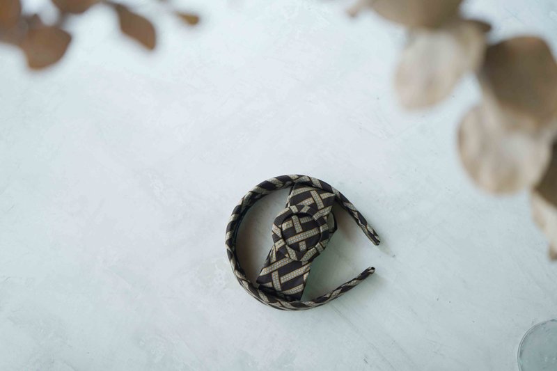 古董领带改制发箍-christian dior-咖啡-发箍腰带组-腰带 - 皮带/腰带 - 丝．绢 卡其色