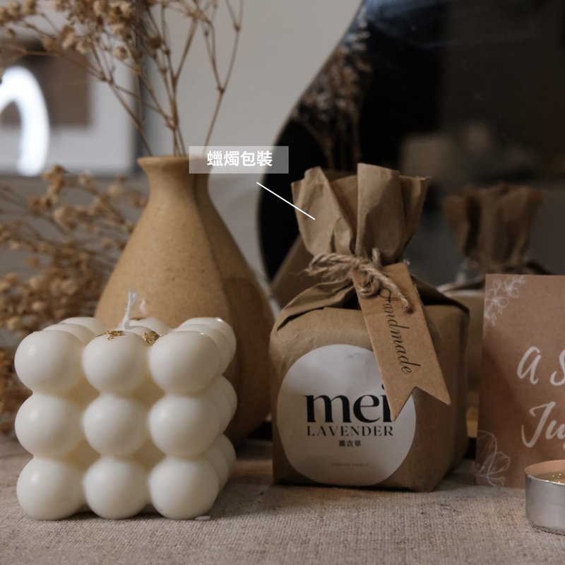 Mei Candle- 韩风魔方泡泡香氛蜡烛蜡烛 150g - 蜡烛/烛台 - 蜡 白色