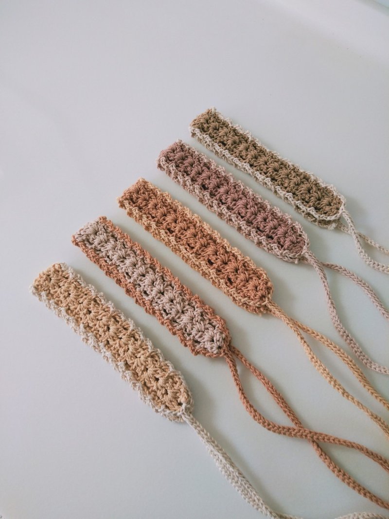 奶油色系列双色发带 - 发带/发箍 - 棉．麻 橘色