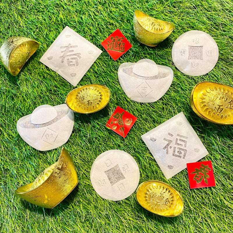 【新年礼物】茶杯里的新年祝福(含6个贺年造型茶包) - 茶 - 新鲜食材 金色