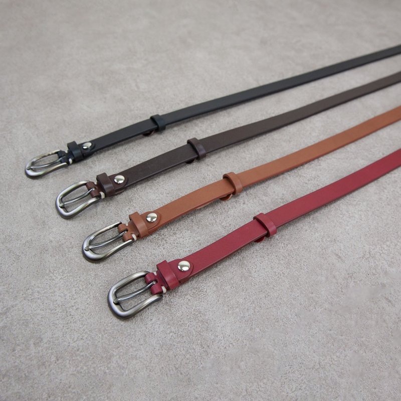 皮带 女款腰带 意大利牛皮 belt 18mm 定制礼物 礼物 - 皮带/腰带 - 真皮 多色