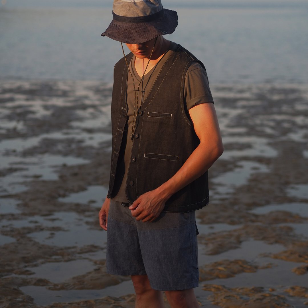 Easy Fit Travel Waistcoat 中性双面背心 | 香港手造 - 男装背心 - 棉．麻 