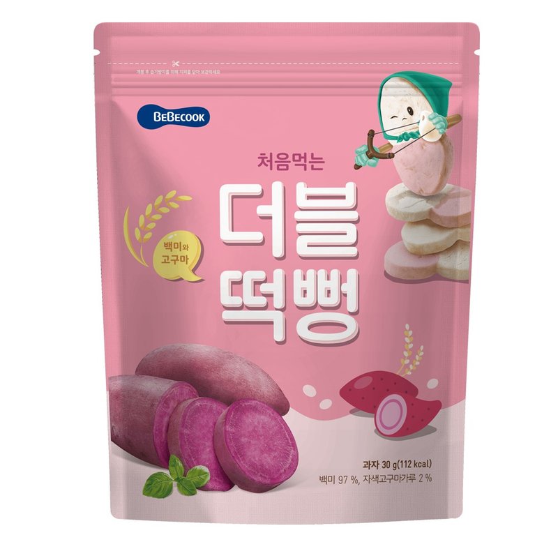 韩国【BEBECOOK】宝膳 婴幼儿双色初食绵绵米饼-白米番薯(30g) - 其他 - 其他材质 