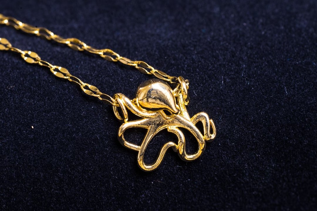 海洋生物项链 - 项链 - 24k 金 透明