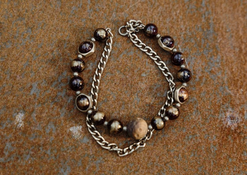 【天然虎眼石】蒸汽大陆复古 宇宙星球手链 - 手链/手环 - 其他材质 多色