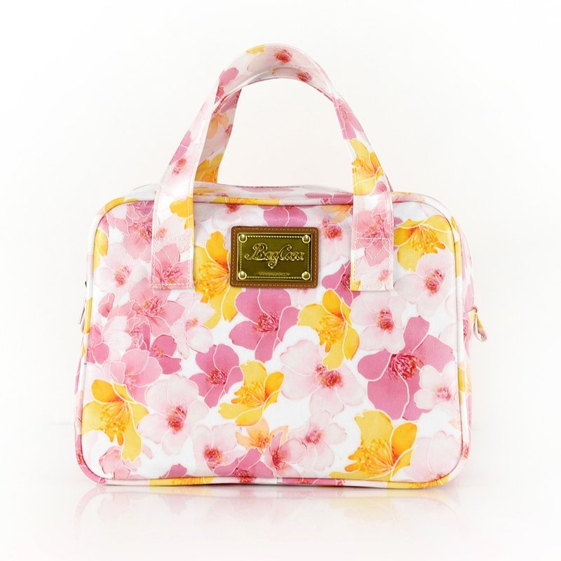 樱花优雅防水拉链小方包-气质白 - 手提包/手提袋 - 棉．麻 白色