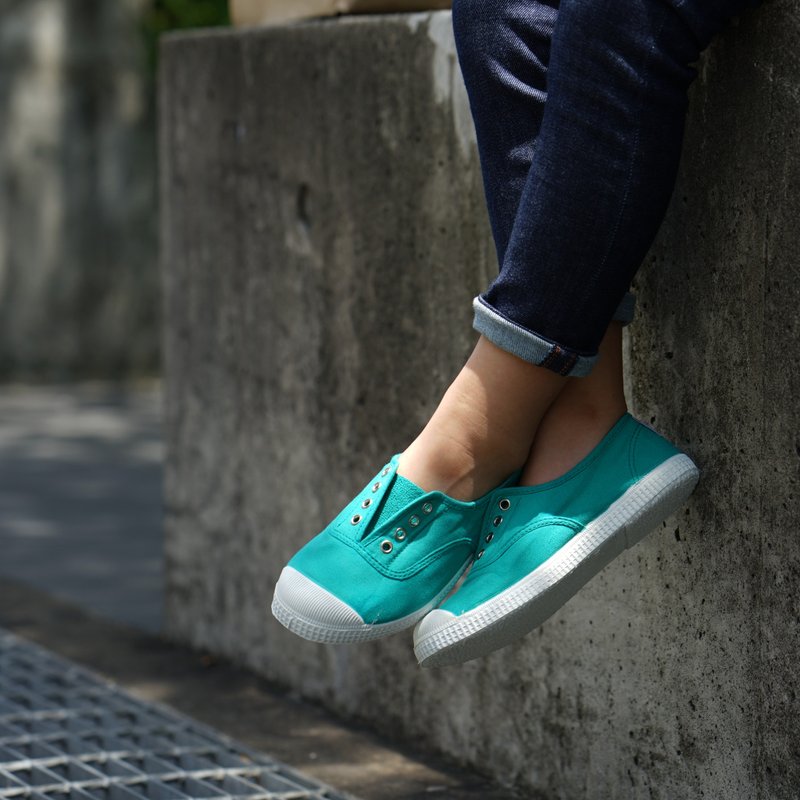 西班牙国民帆布鞋 CIENTA 70997 78 宝石绿 经典布料 童鞋 - 童装鞋 - 棉．麻 绿色