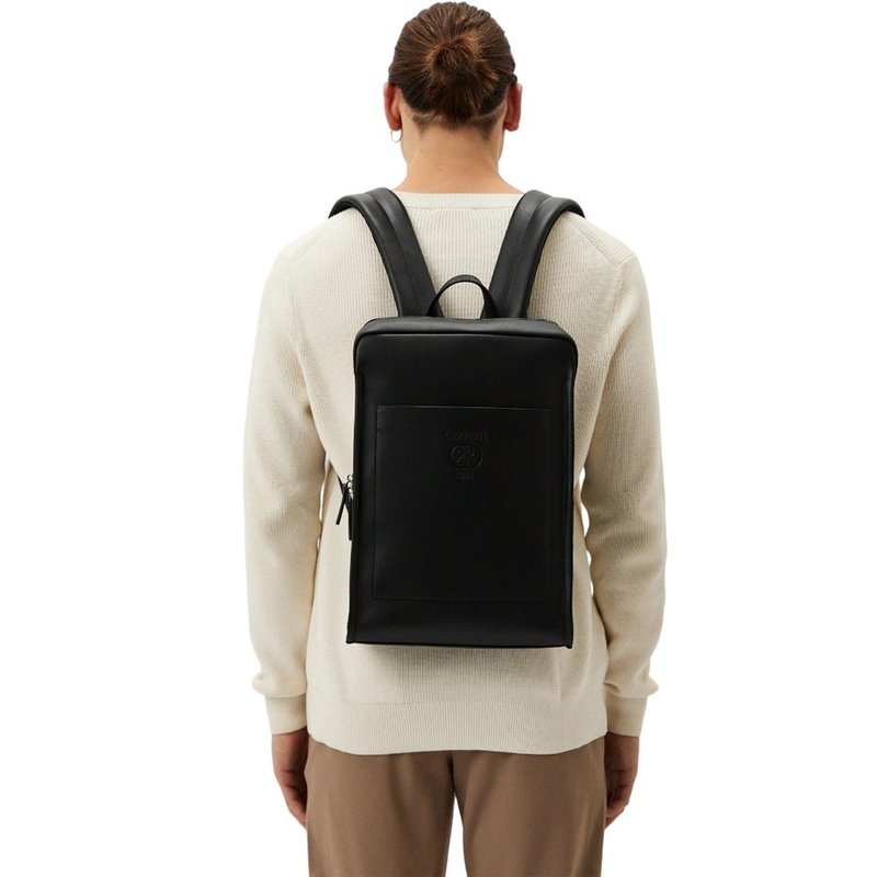 CERRUTI 1881 限量2折 意大利顶级小牛皮后背包 全新专柜展示品 - 后背包/双肩包 - 真皮 黑色