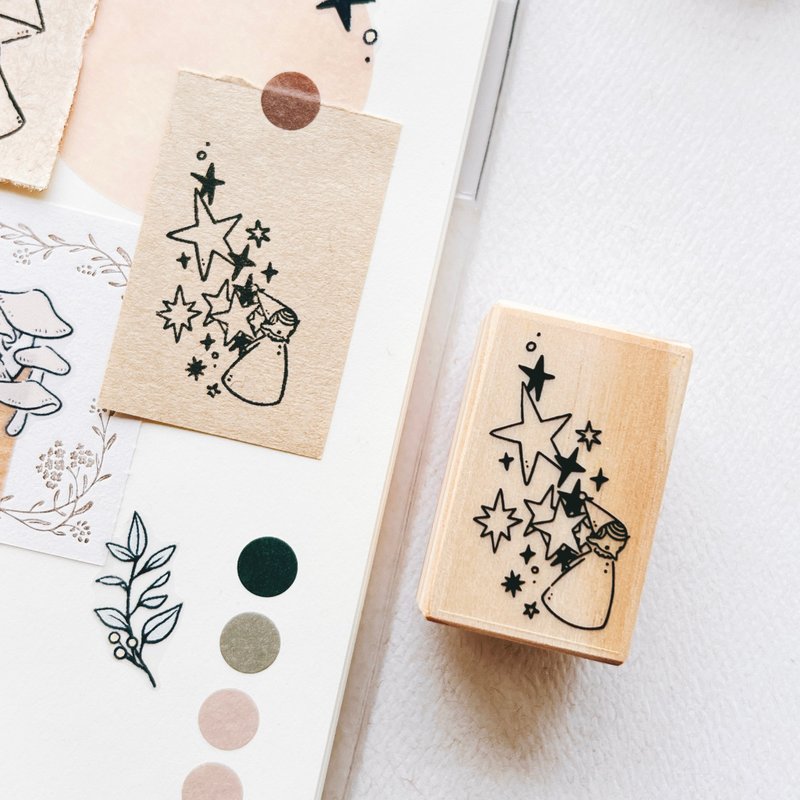 【星星花园】星星收集者/ 半手工印章 - 印章/印台 - 橡胶 
