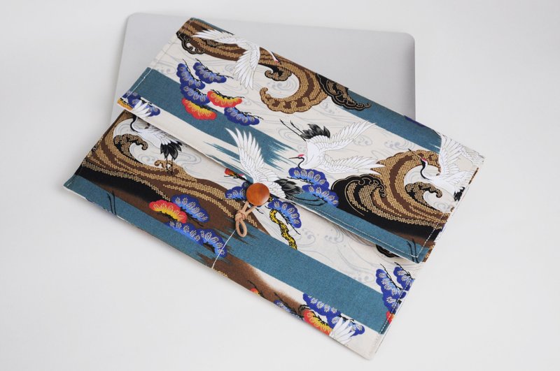 日式和风复古松鹤风格电脑包 笔电包 ipad包 鼠标垫滑鼠 - 电脑包 - 防水材质 