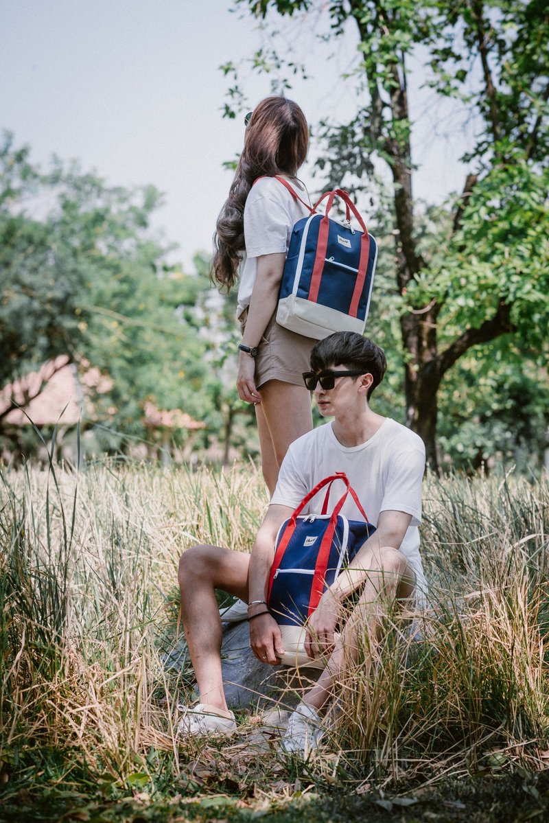 BACKPACK Navy / Beige / Red - 后背包/双肩包 - 聚酯纤维 蓝色