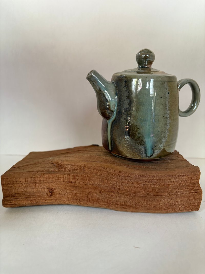柴烧自然落灰釉金银彩茶壶 - 茶具/茶杯 - 陶 卡其色