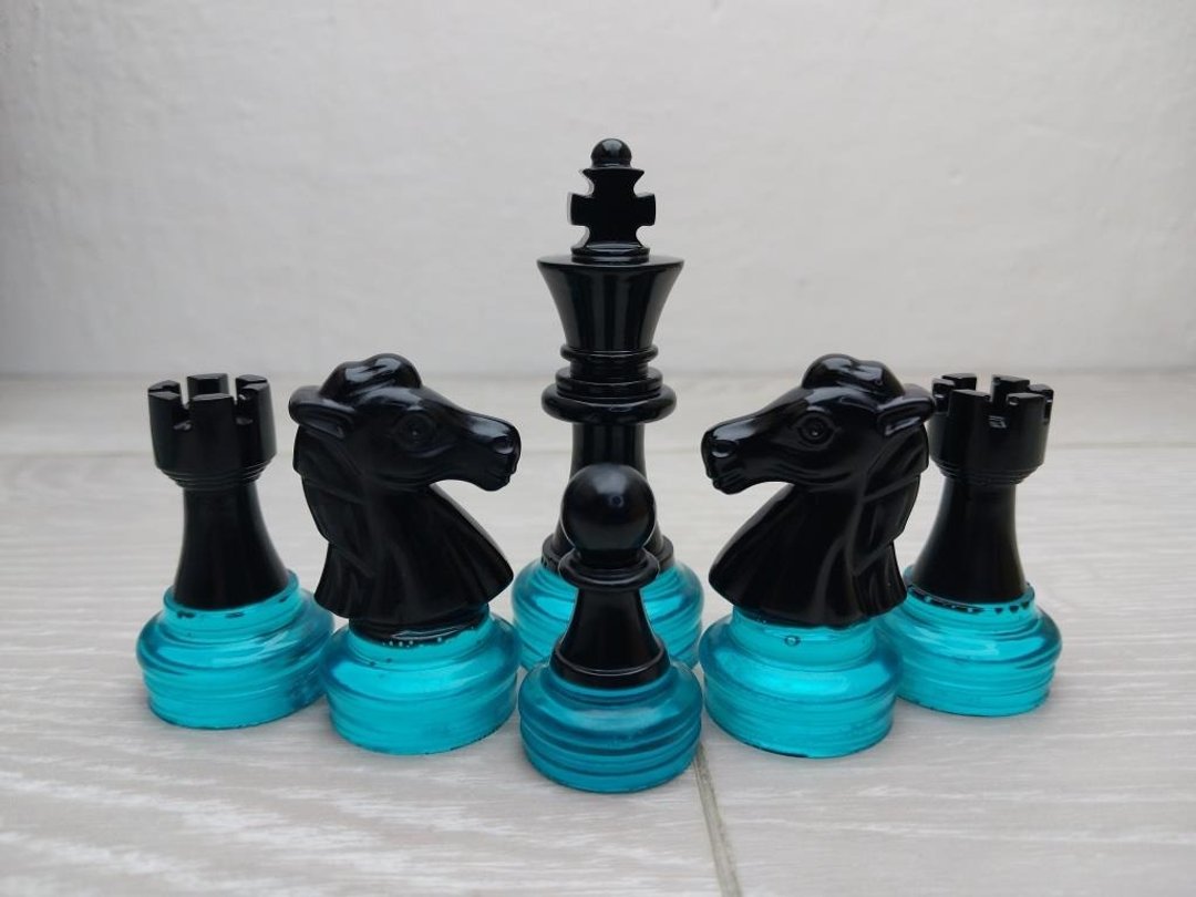 现代树脂棋子 |送给老公最好的礼物|独特的西洋棋套装 - 桌游/玩具 - 树脂 蓝色
