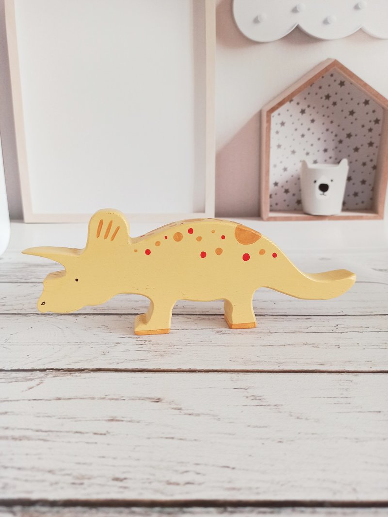 Toddler Wooden toy dinosaur ,Montessori baby toys,eco friendly toy,gift for kid - 玩具/玩偶 - 木头 黄色