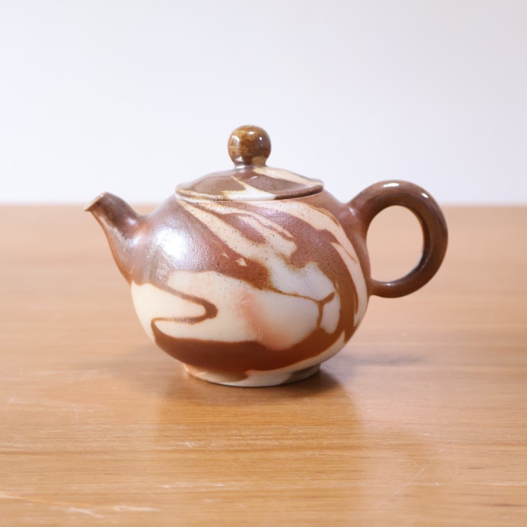 流云绞胎 柴烧陶手工茶壶 - 茶具/茶杯 - 陶 咖啡色