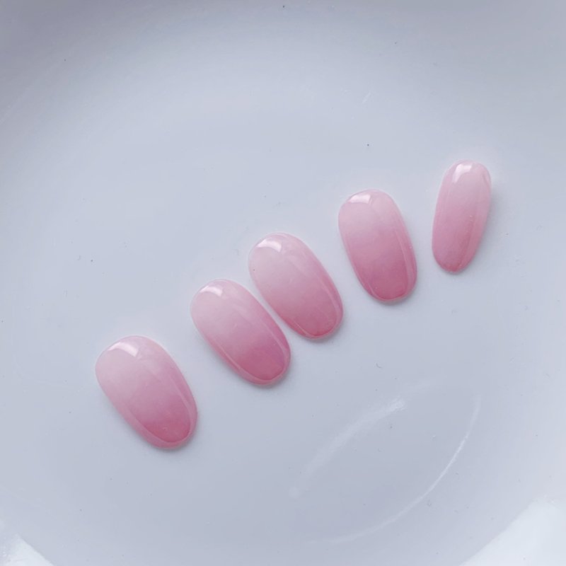 定制化礼物 腮红感渐层指甲贴片/穿戴甲/订制美甲贴  NA55 - 指甲油/指甲贴 - 其他材质 粉红色