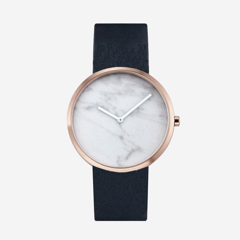 Cosmopolitan 40mm 海军蓝色意大利皮带 真大理石手表 瑞士机芯 - 女表 - 石头 粉红色