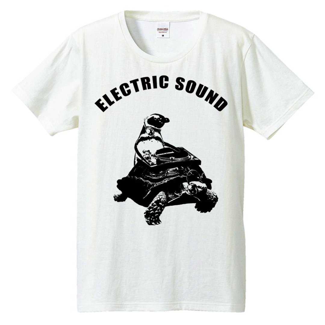 T-shirt / penguins, turtles and turntables - 男装上衣/T 恤 - 棉 白色