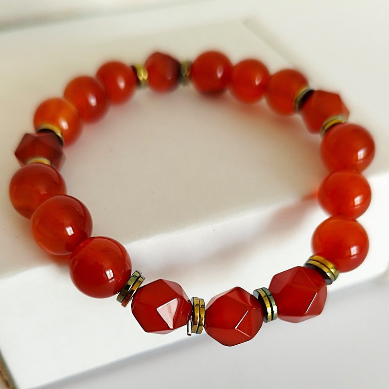 时尚手链 玛瑙 玉髓 赤铁矿 半宝石饰品 - 手链/手环 - 半宝石 橘色