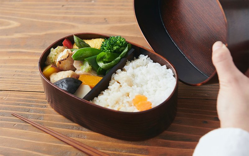 Magewappa Elliptical Lunch Box Medium Size - 便当盒/饭盒 - 木头 咖啡色