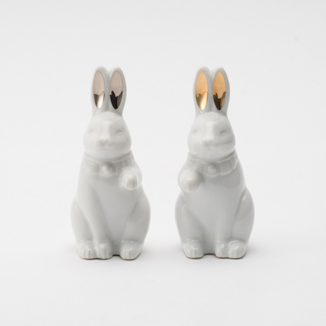 Fortune Rabbit / Set of 2 - 摆饰 - 瓷 白色