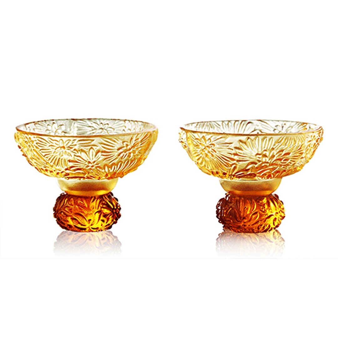 LIULI LIVING 四季君子饮 菊君子 琉璃对杯 茶杯酒杯 - 酒杯/酒器 - 琉璃 
