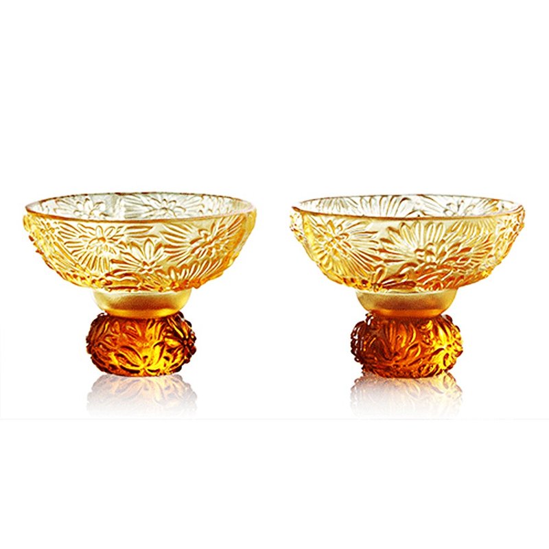 LIULI LIVING 四季君子饮 菊君子 琉璃对杯 茶杯酒杯 - 酒杯/酒器 - 琉璃 