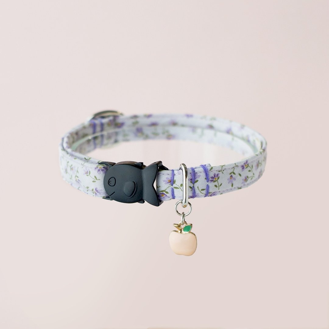 Secret Garden breakaway cat collar : Lavender - 项圈/牵绳 - 棉．麻 紫色