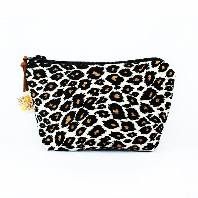 经典豹纹 零钱包 - 零钱包 - 棉．麻 黑色